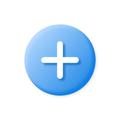 Fototapeta premium 3d Add button icon