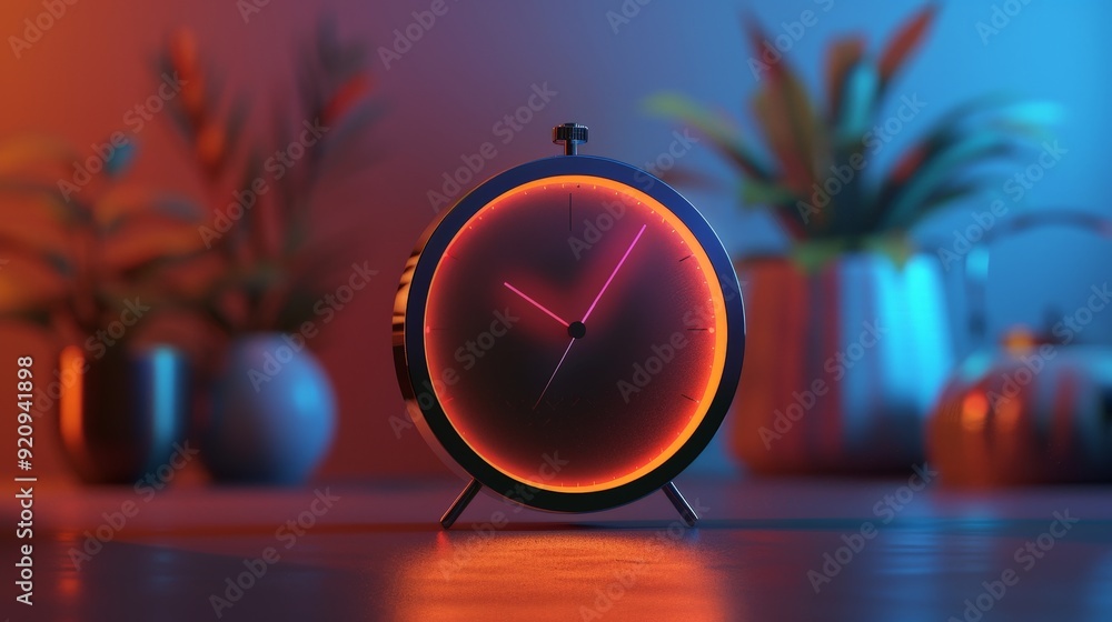 Aufkleber a 3d-rendered smart clock with voice assistant integration, offering a blend of traditional clock fe