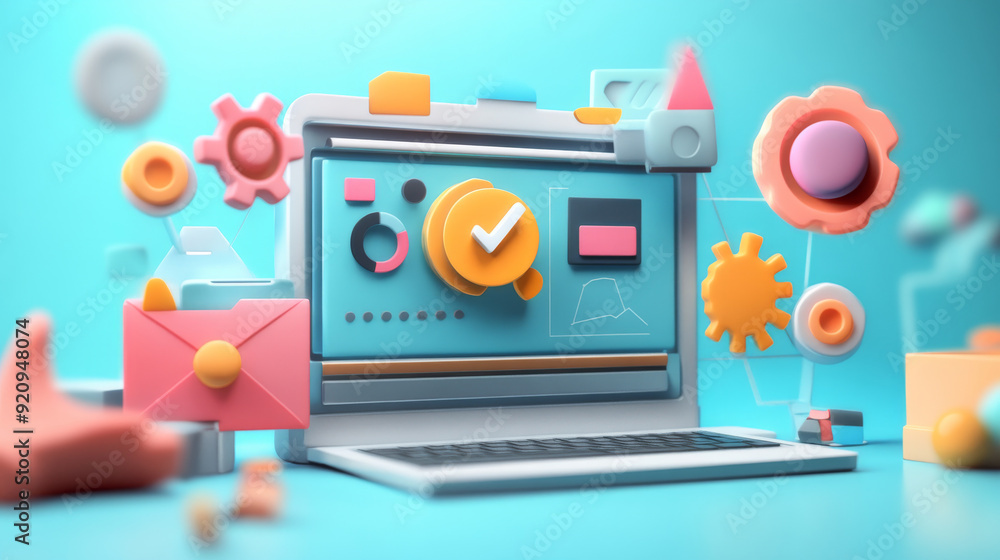 Poster enterprise, technology, web and network idea. digital advertising content development promotional st