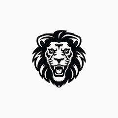 Lion head logo animal vector template illustration