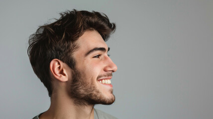 Fototapeta premium portrait of a young handsome male. - side view.