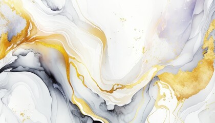 Abstract Gold and Grey Swirls