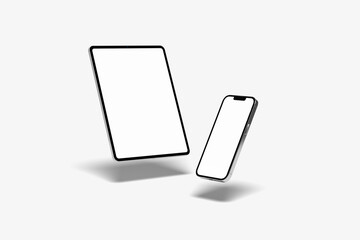 Tablet & phone mockup on a white background