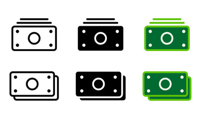 Fototapeta premium Money stack icon. Banknote bundle symbol. Paper money sign. Cash color illustration.