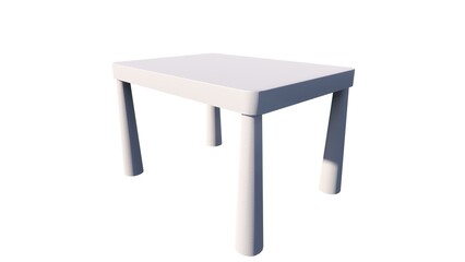 Illustration of a table made of wood for home interiors and to beautify the room on a white background