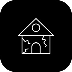 Earthquake House Icon Design