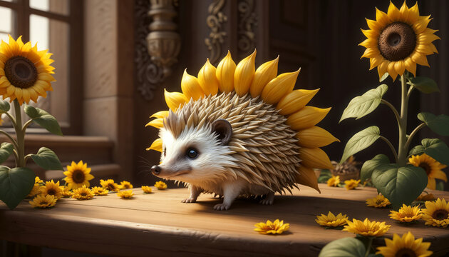A super cute sunflower hedgehog