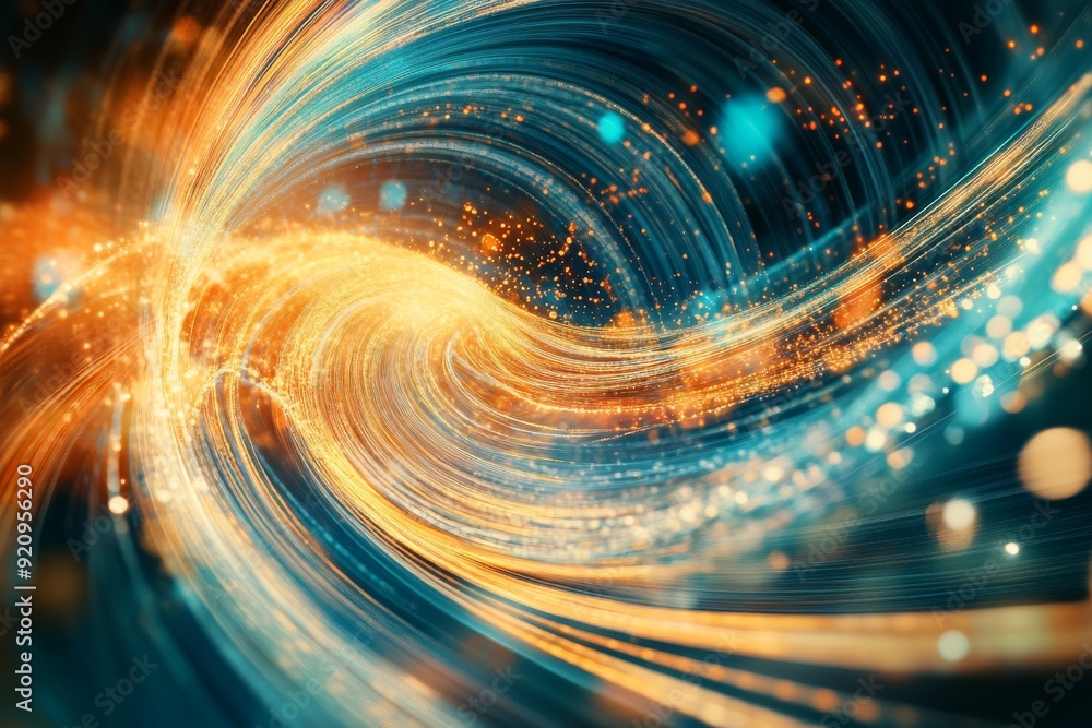 Poster vibrant and chaotic swirls of digital data create a mesmerizing visual experience in a dynamic virtu