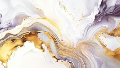 Abstract Liquid Gold and Silver Swirls
