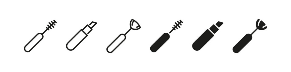 Cosmetic brushes beauty vector icons. Beauty brushes icon. Cosmetic tools vector symbols.