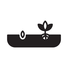 Growth Plant Solid Black