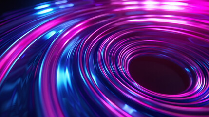 Abstract Animation of Rotating Purple and Blue Rings, Background Design