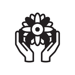 Holding Flower Solid Black