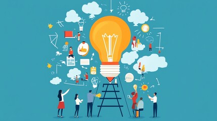 Team Working Together to Achieve a Big Idea.