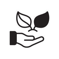 Holding Plant Solid Black