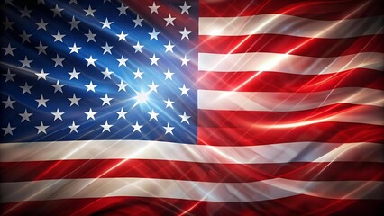 Abstract American Flag: A Modern Digital Collage  Generative AI