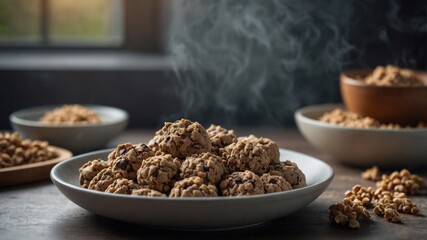 A bowl filled with buckwheat cookie dough beckoning to be tasted before baking.