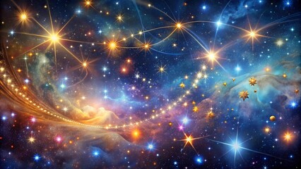 Obraz premium A Dreamy Birthday Celebration Under a Starry Sky AI Generated