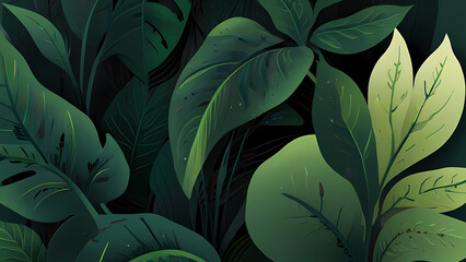 Abstract background with a focus on the transformation of light into energy through chlorophyll