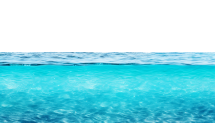 blue water surface isolated on transparent background cutout