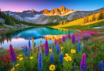 vibrant landscape showcasing diverse natural wonders lush majestic colorful flora, nature, greenery, mountain, scenery, park, view, forest, river