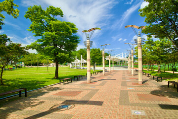 Naklejka premium Sunny Day at Yeonho Park's Promenade