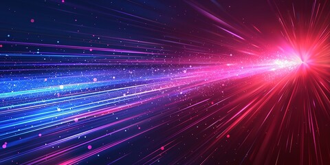 Abstract background with glowing lines and particles.