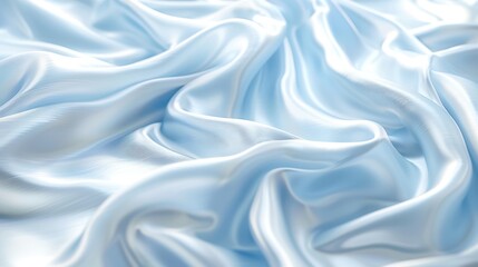 Obraz premium Elegant soft blue silk fabric with smooth, luxurious texture and beautiful drape, perfect for various textile and fashion backgrounds.