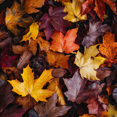An autumn background with colorful leaves, suitable for fall-themed designs, thanksgiving promotions, and seasonal content.