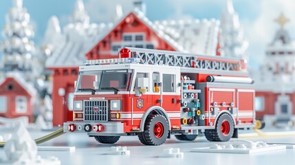 Fire Truck in a Winter Wonderland