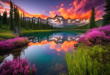 breathtaking natural landscapes showcasing true beauty majestic lush vibrant skies, nature, mountain, forest, sky, view, scenery, cloud, river, lake