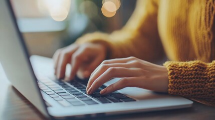 learning online concept.Woman hand using laptop computer study e-learning online education training for personal development and Professional.study online, Digital courses to develop new skills. 