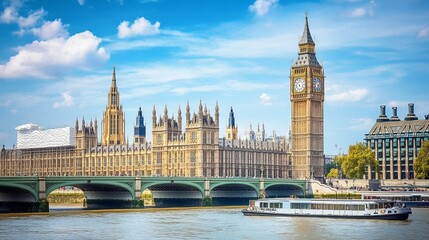Iconic London Landmarks by the River Thames