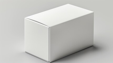 Minimalist White Product Packaging Box Geometric 3D Render Mockup for Branding and E commerce Presentation