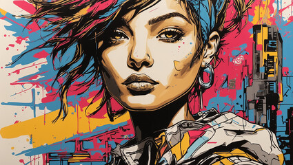 portrait of a woman with painted face