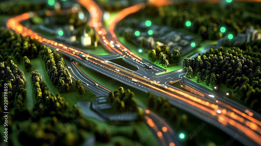 Poster a digital smart transportation network with augmented reality route maps and ai-driven traffic manag