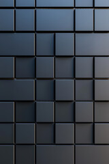 Dark abstract geometric background with  cubes and lines. Modern, sleek design perfect for technology, architecture, and design projects.