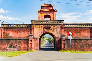 The gates of the ancient citadel.
The Dien Khanh Citadel is located 10 kilometers west of Nha Trang in Vietnam. The citadel was built in 1793. 