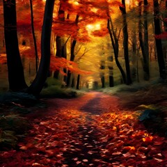 Autumn Forest Path 