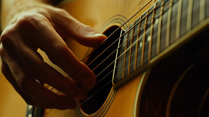 Obraz premium close up of a guitar player