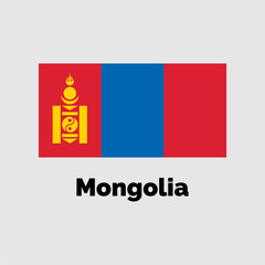 Mongolia flag design vector illustration on a gray background for graphic and web design.