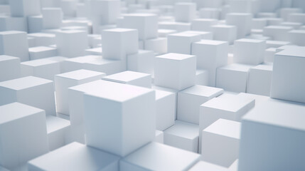 Large number of white cubes arranged in a seemingly random pattern. Cubes Background, Wallpaper.