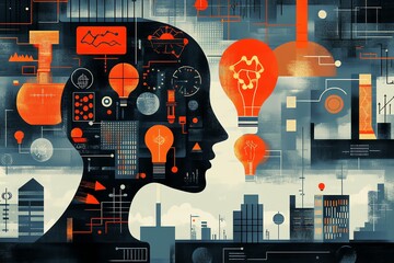 Obraz premium Abstract concept of inspiration and innovation.