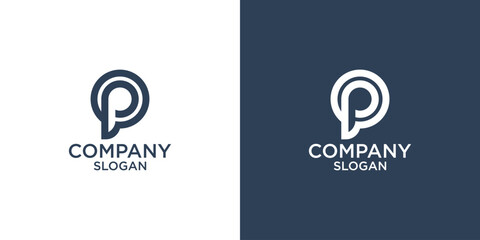 letter p abstract monogram logo vector design