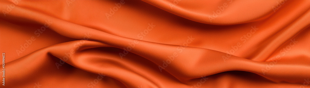 Aufkleber close-up of smooth, vibrant orange fabric with soft folds creating a wave-like pattern. ideal for ba