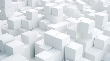 Large number of white cubes arranged in a seemingly random pattern. Cubes Background, Wallpaper.