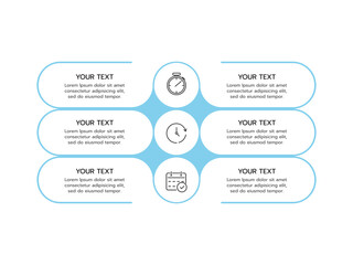 Business data visualization with 6 options. timeline infographic icons designed for abstract background template.