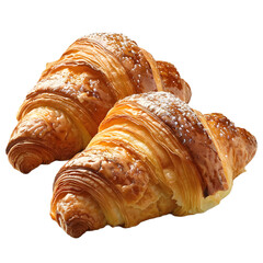 Freshly baked golden croissant Isolated on white background