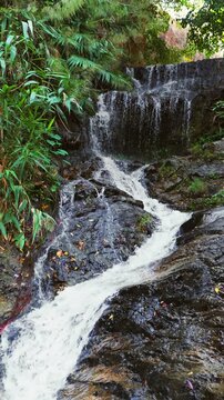 Waterfall 4K Cinematic Slowmotion Natural Calm Relaxing Landscape Scene Vertical Footage, Huai Tueng Thao Thailand