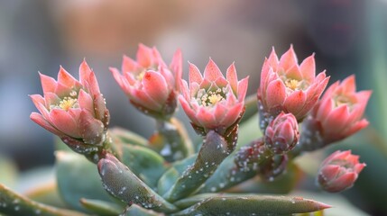 Delicate Pink Flowers Blooming in the Garden